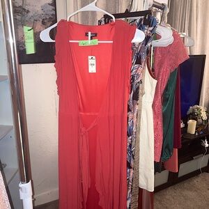 Express Red Sleeveless Maxi Dress
